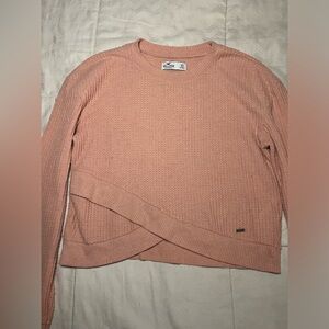 Hollister Salmon Pink Cross Cropped Sweater